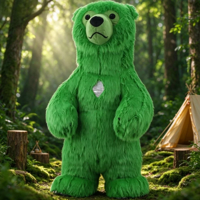 Furry Green Bear Inflatable Ma - Suits review and price