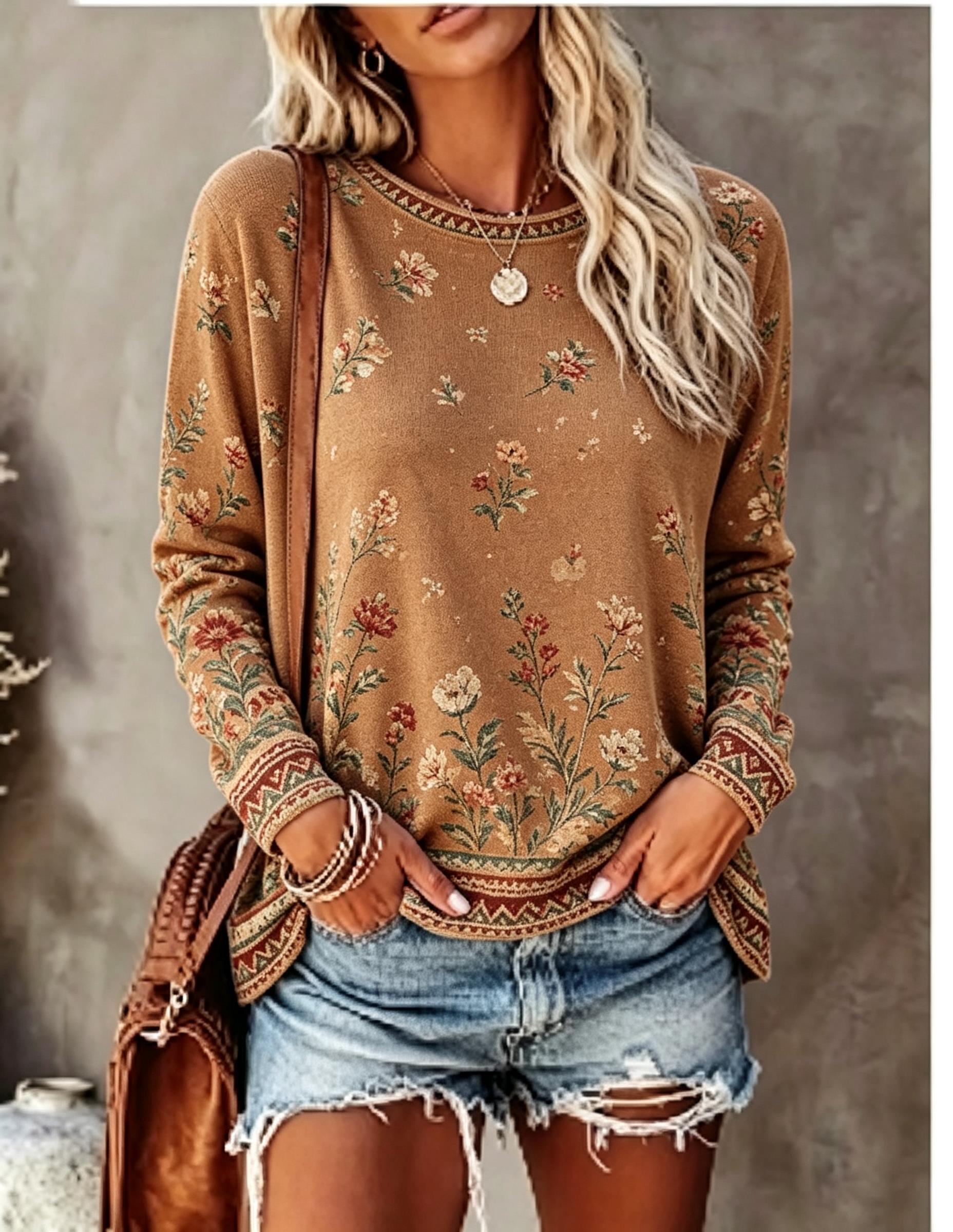 Women Crew Neck Long Sleeve T‑ - T-Shirts review and price