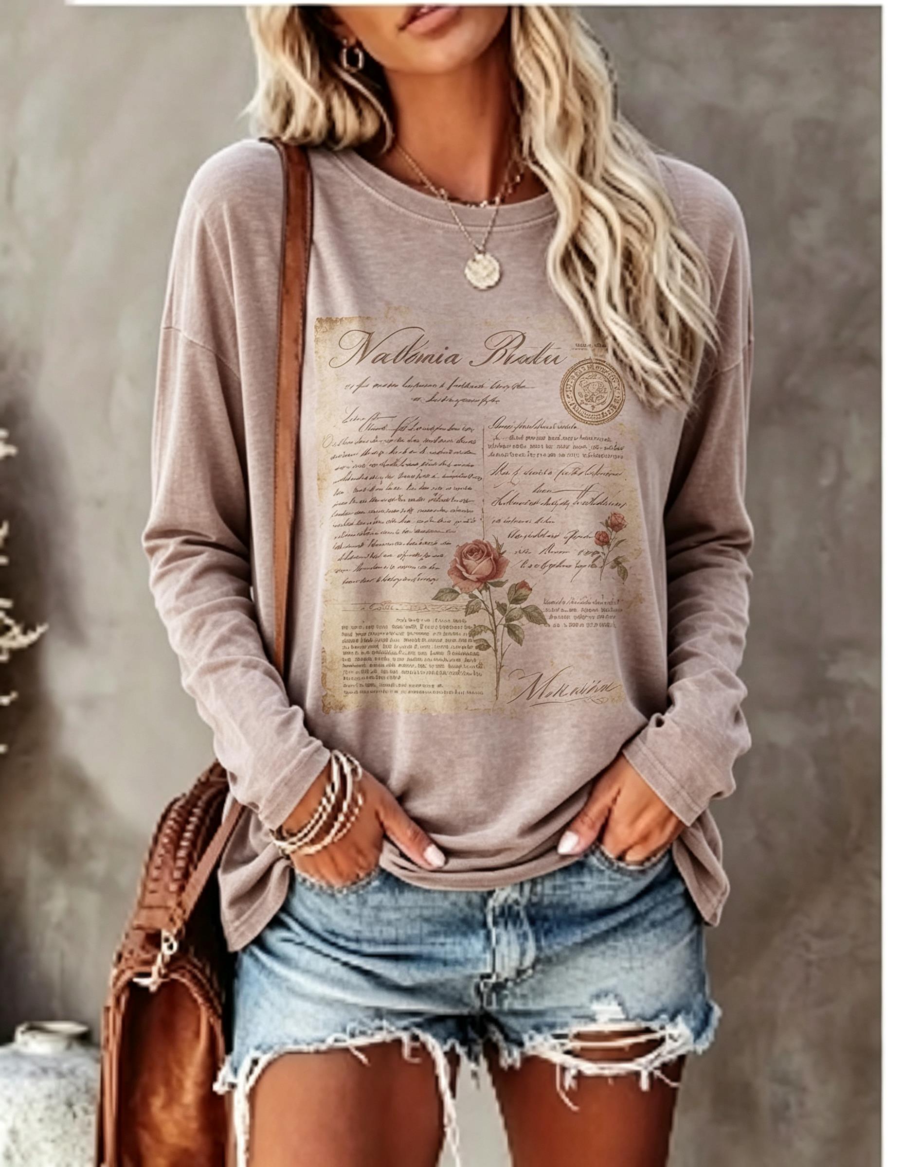 Women Long Sleeve T Shirt Vint - T-Shirts review and price